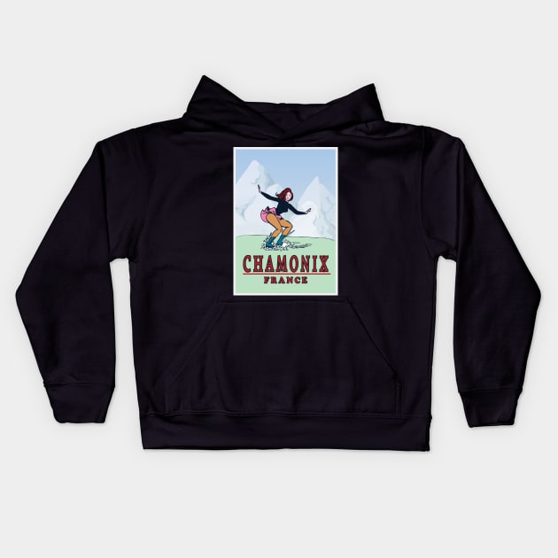 Chamonix,France Kids Hoodie by BokeeLee